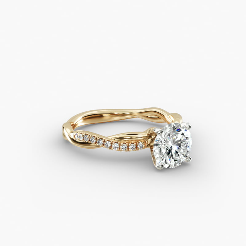 Petite Twist Diamond Engagement Ring in 18k Yellow Gold (1/10 ct. tw.)