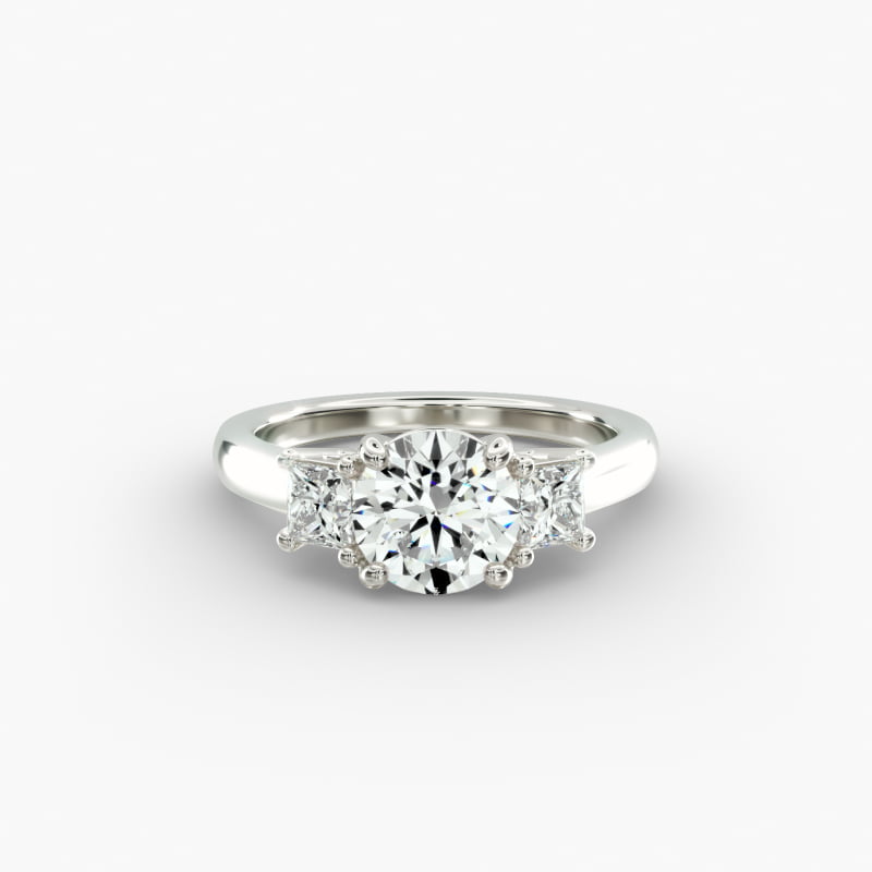 The Gallery Collection™ Princess-Cut Three-Stone Diamond Engagement Ring in Platinum (3/8 ct. tw.)