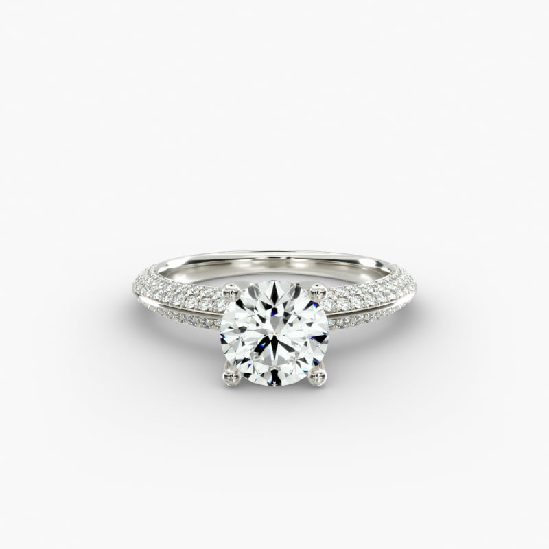 The Gallery Collection™ Knife Edge Micropavé Diamond Engagement Ring in 14k White Gold (3/8 ct. tw.)