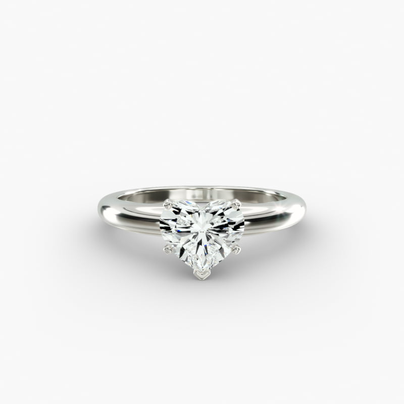 Classic Simple Solitaire Engagement Ring in 14k White Gold