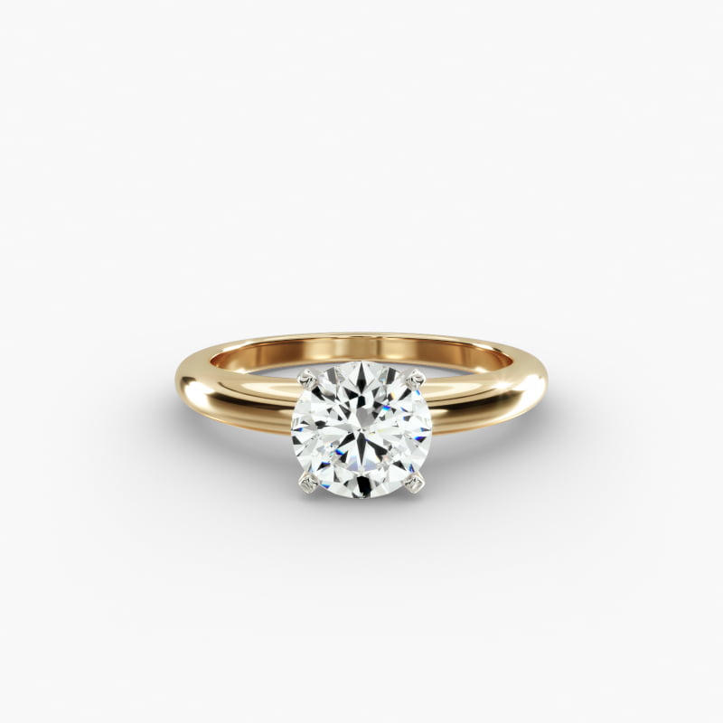 Classic Simple Solitaire Engagement Ring in 14K Yellow Gold
