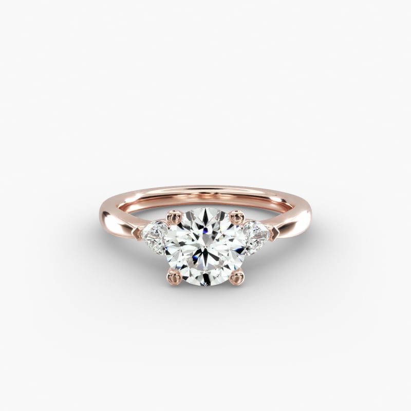 Pear Sidestone Diamond Engagement Ring in 14k Rose Gold (1/4 ct. tw.)