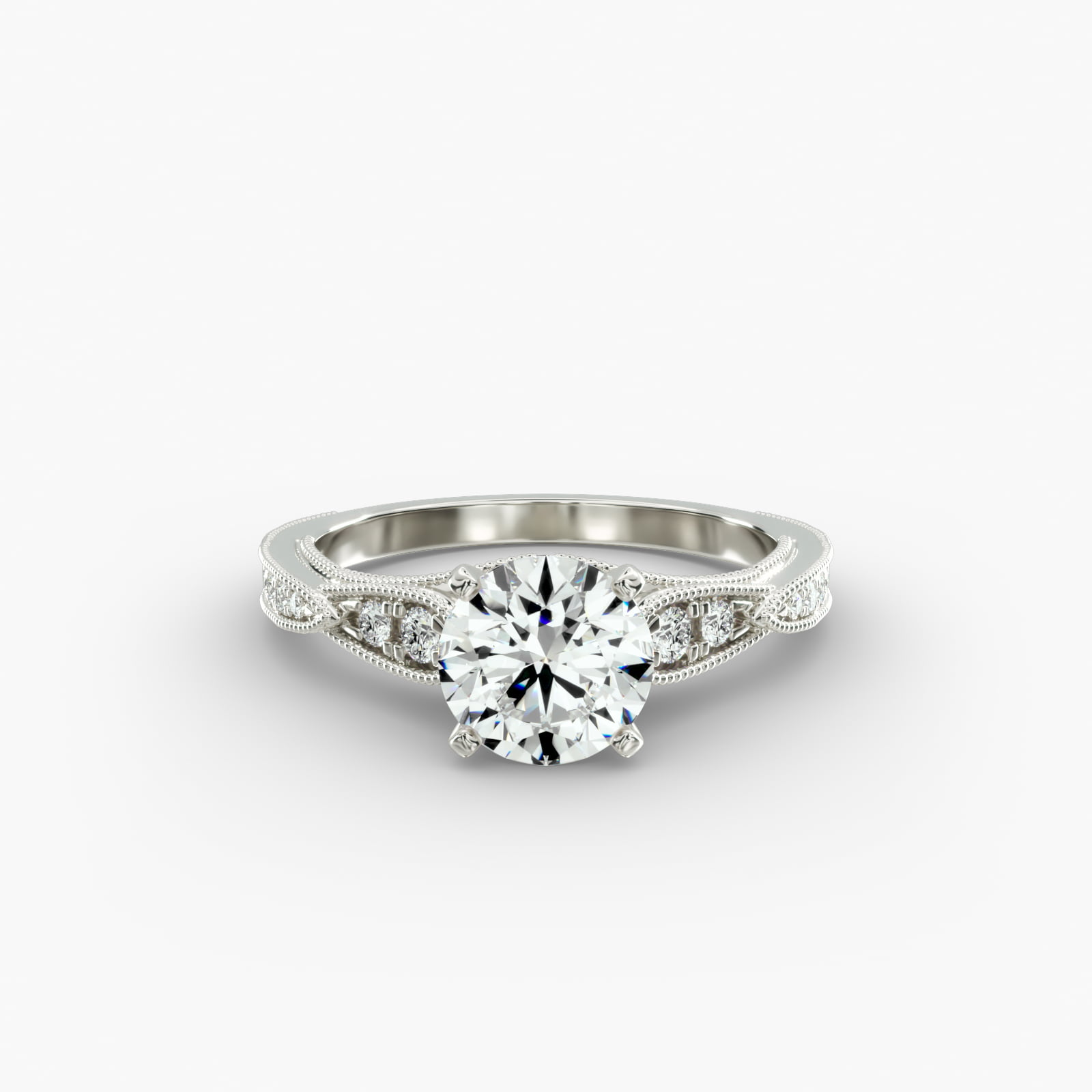 ZAC ZAC POSEN Vintage Milgrain Scalloped Diamond Engagement Ring