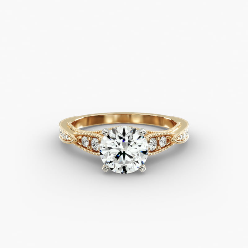 ZAC ZAC POSEN Vintage Milgrain Scalloped Diamond Engagement Ring in 14k Yellow Gold (1/3 ct. tw.)