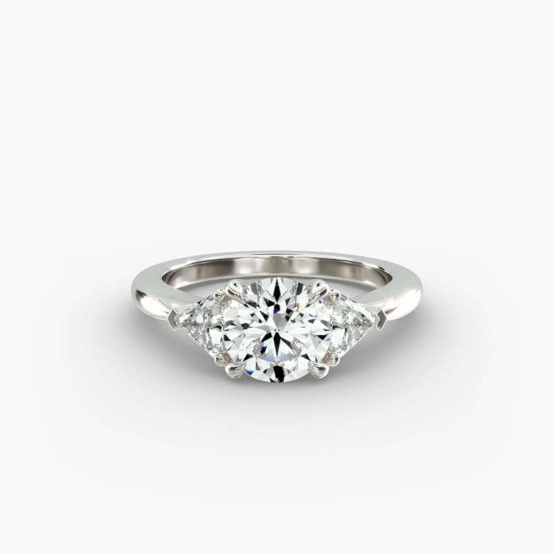 Three-Stone Trillion Lab-Grown Diamond Engagement Ring in 14k White Gold (1/3 ct. tw.)