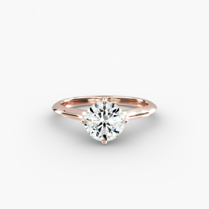 Knife Edge Solitaire Engagement Ring in 14k Rose Gold