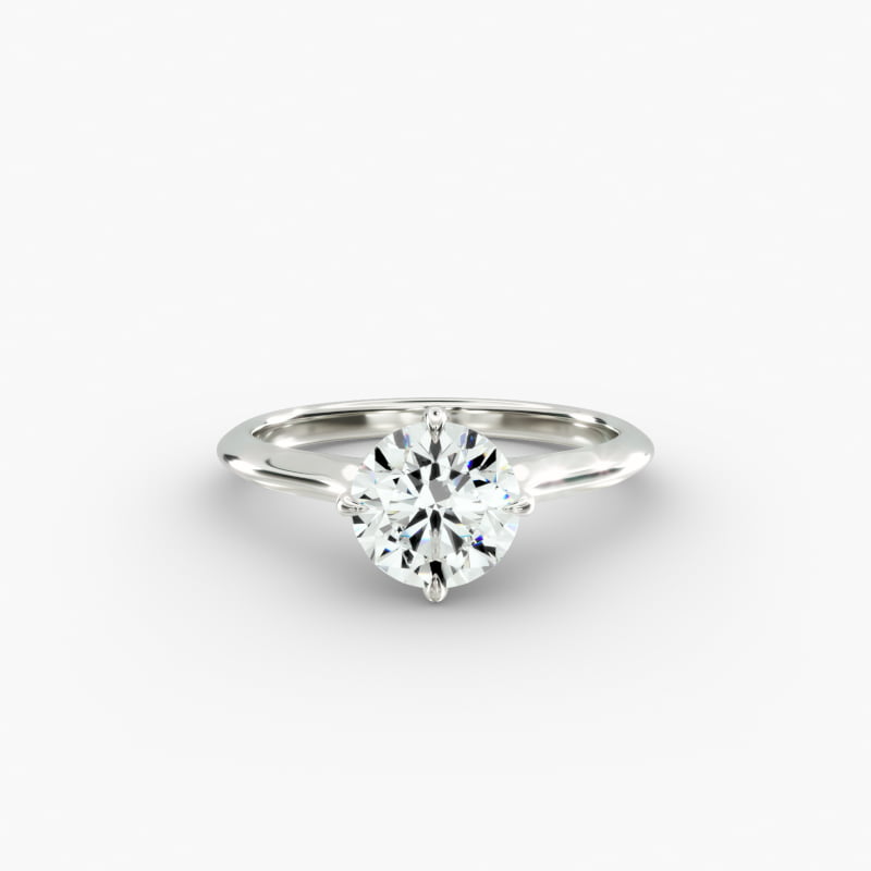 Knife Edge Solitaire Engagement Ring in 14k White Gold