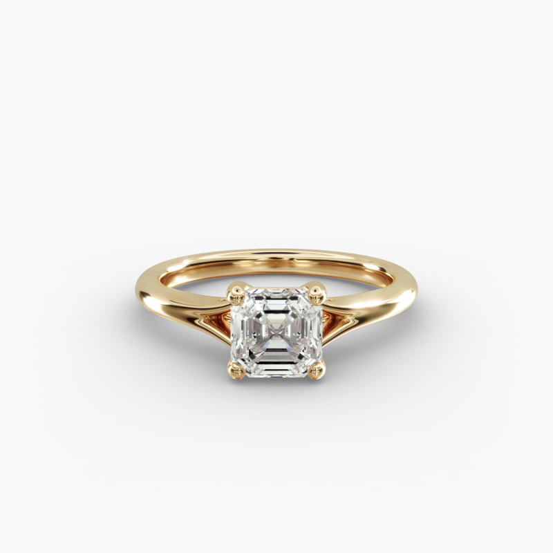 Petite Split Shank Solitaire in 14k Yellow Gold