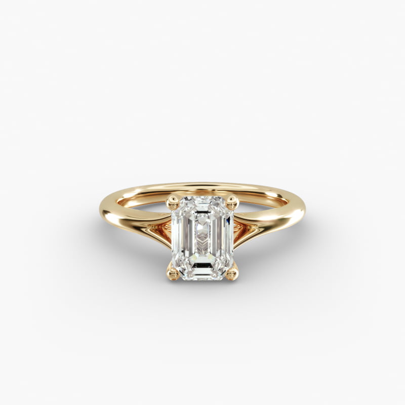 Petite Split Shank Solitaire in 14k Yellow Gold