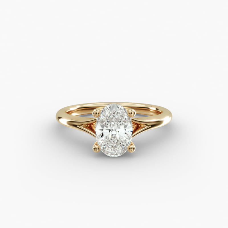 Petite Split Shank Solitaire in 14k Yellow Gold