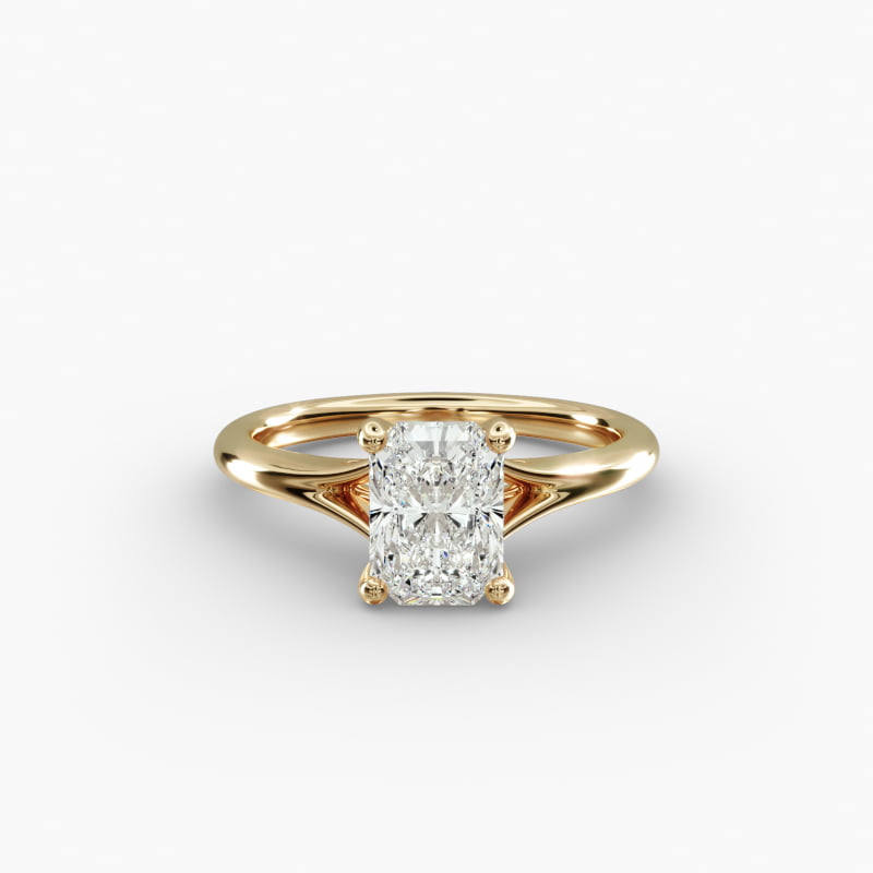 Petite Split Shank Solitaire in 14k Yellow Gold