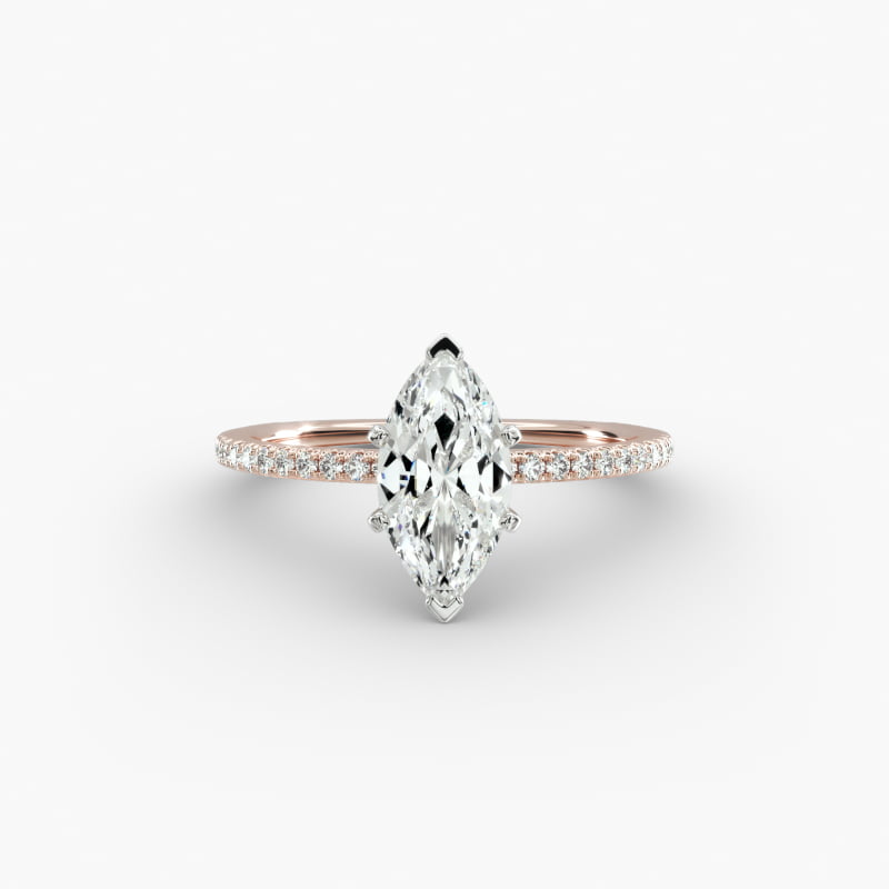 Eternal Riviera Lab-Grown Diamond Engagement Ring in 14k Rose Gold (1/6 ct. tw.)