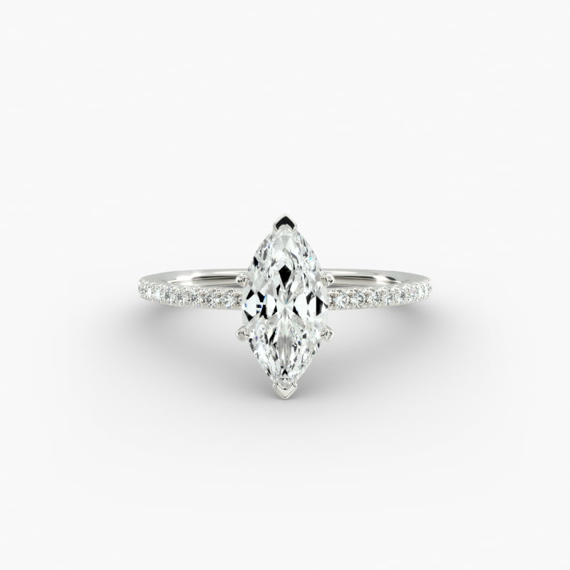 Eternal Riviera Lab-Grown Diamond Engagement Ring in 14k White Gold (1/6 ct. tw.)