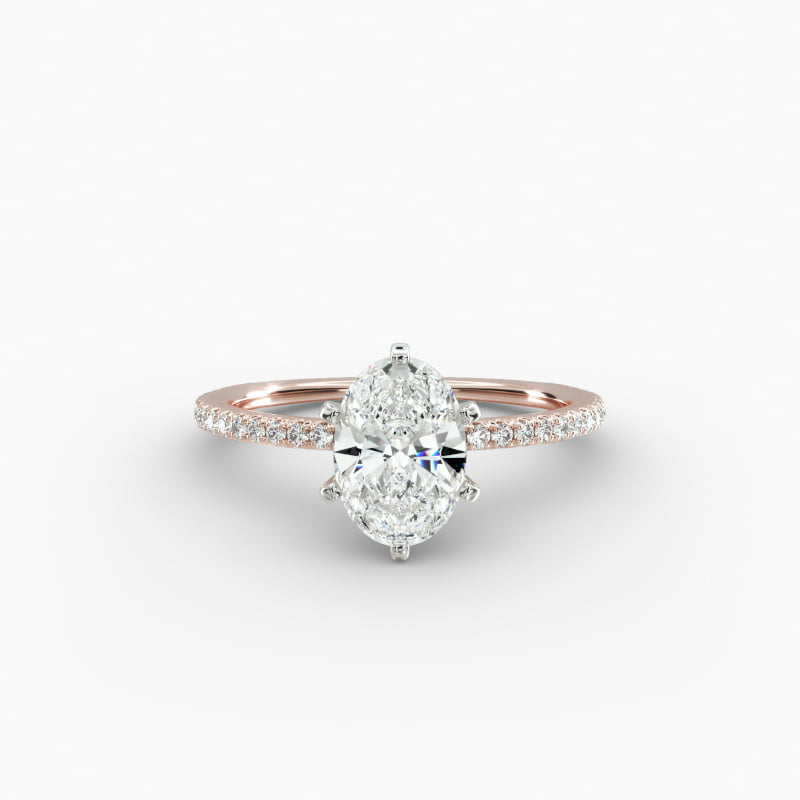 Eternal Riviera Lab-Grown Diamond Engagement Ring in 14k Rose Gold (1/6 ct. tw.)