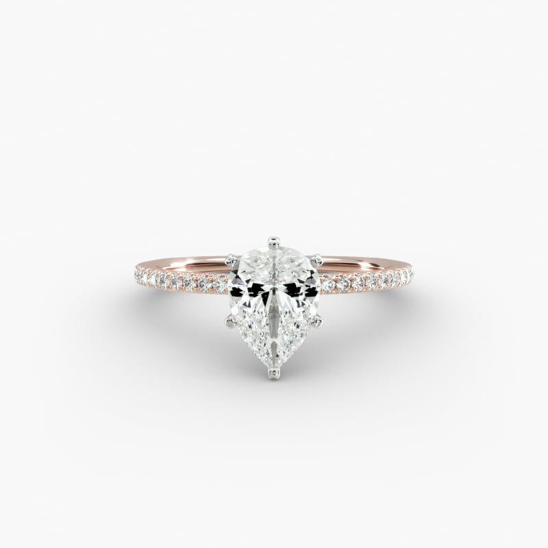 Eternal Riviera Lab-Grown Diamond Engagement Ring in 14k Rose Gold (1/6 ct. tw.)