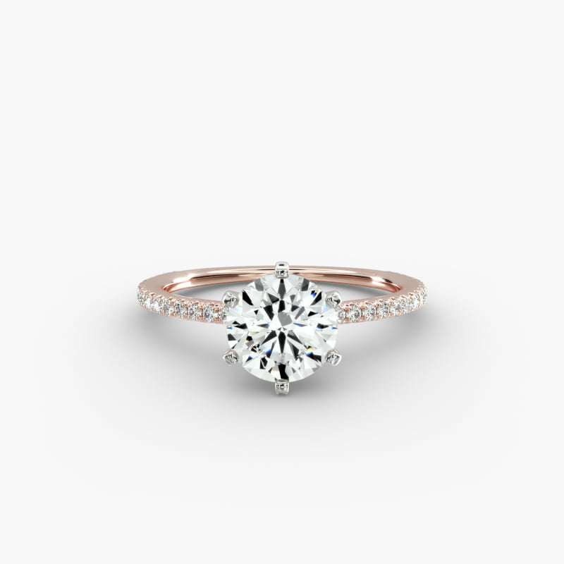 Eternal Riviera Diamond Engagement Ring in 14k Rose Gold (1/6 ct. tw.)