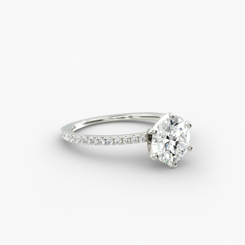 Eternal Riviera Diamond Engagement Ring in 18k White Gold (1/6 ct. tw.)