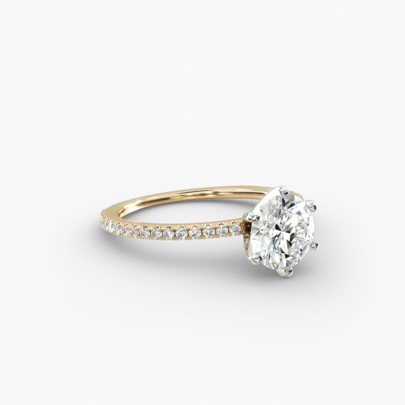 Eternal Riviera Diamond Engagement Ring in 18k Yellow Gold (1/6 ct. tw.)