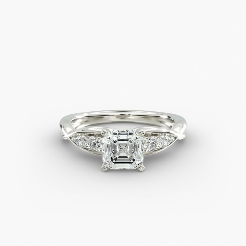 Delicate Twist Petite Diamond Engagement Ring in 14k White Gold (1/10 ct. tw.)