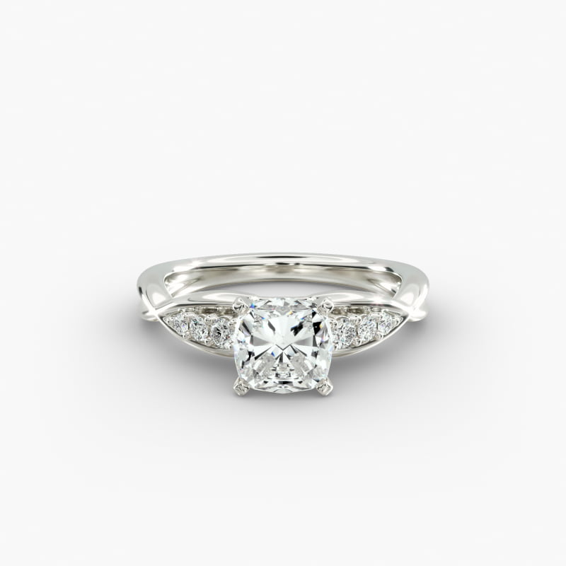 Delicate Twist Petite Diamond Engagement Ring in 14k White Gold (1/10 ct. tw.)