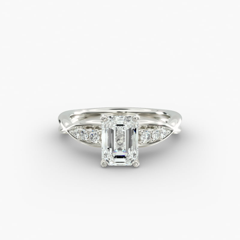 Delicate Twist Petite Diamond Engagement Ring in 14k White Gold (1/10 ct. tw.)