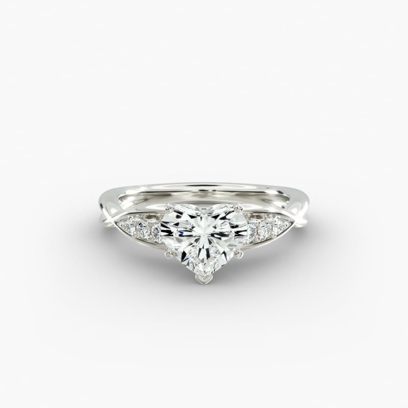 Delicate Twist Petite Diamond Engagement Ring in 14k White Gold (1/10 ct. tw.)