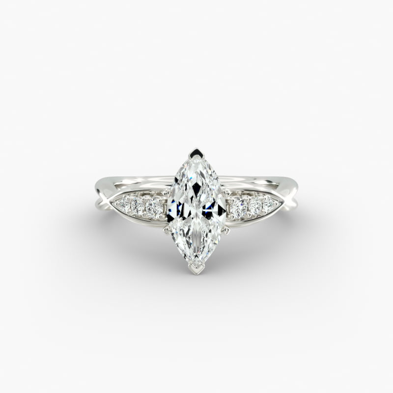 Delicate Twist Petite Diamond Engagement Ring in 14k White Gold (1/10 ct. tw.)