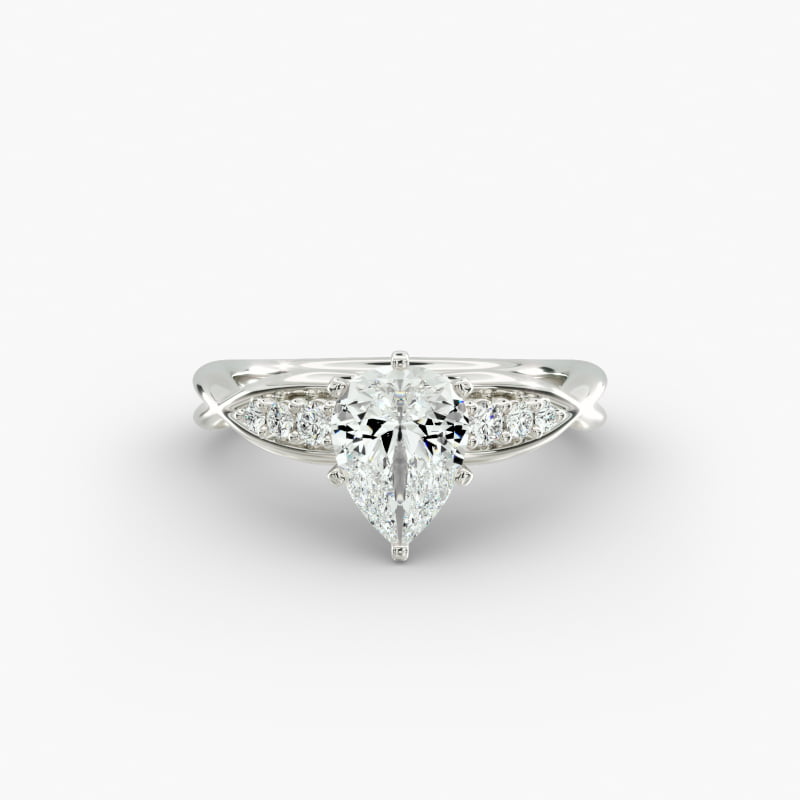 Delicate Twist Petite Diamond Engagement Ring in 14k White Gold (1/10 ct. tw.)
