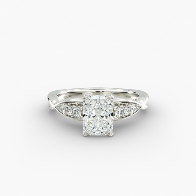 Delicate Twist Petite Diamond Engagement Ring in 14k White Gold (1/10 ct. tw.)