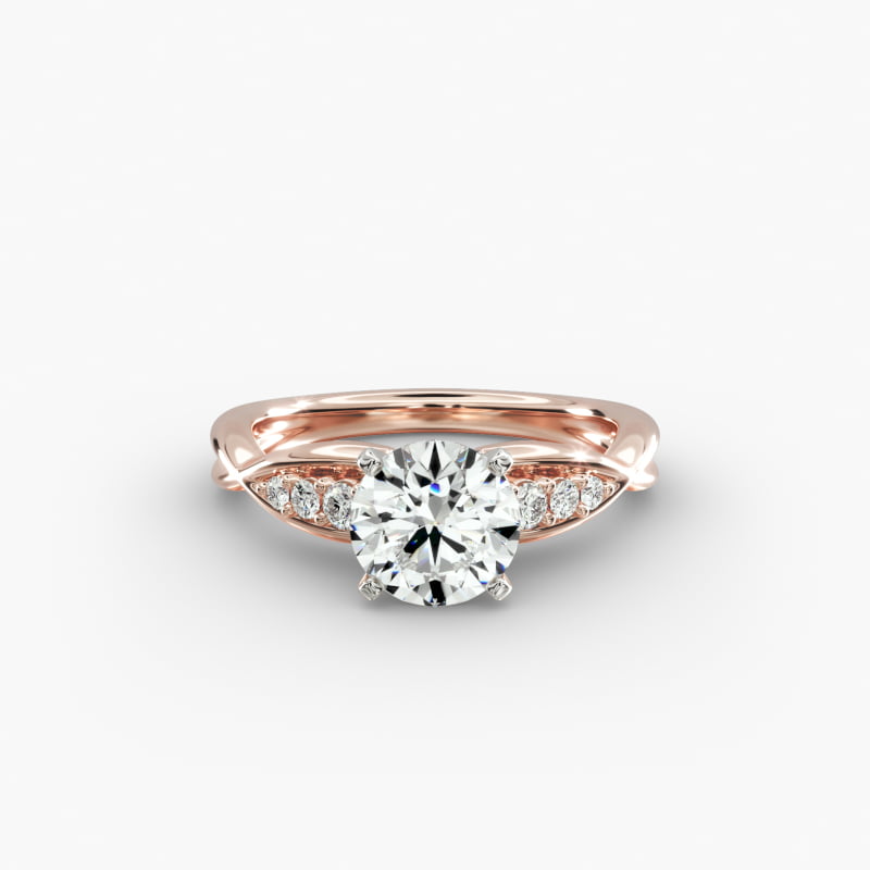 Delicate Twist Petite Diamond Engagement Ring in 14k Rose Gold (1/10 ct. tw.)