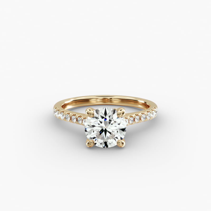 Petite Petal Diamond Engagement Ring in 14k Yellow Gold (1/10 ct. tw.)