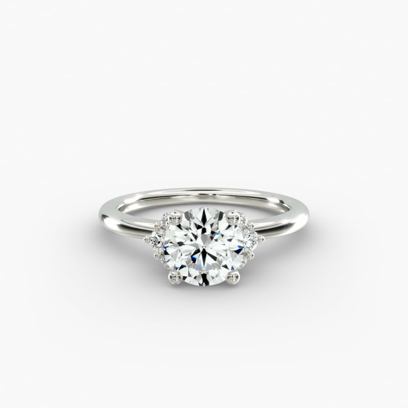 Demi Cluster Round Diamond Engagement Ring in 14k White Gold