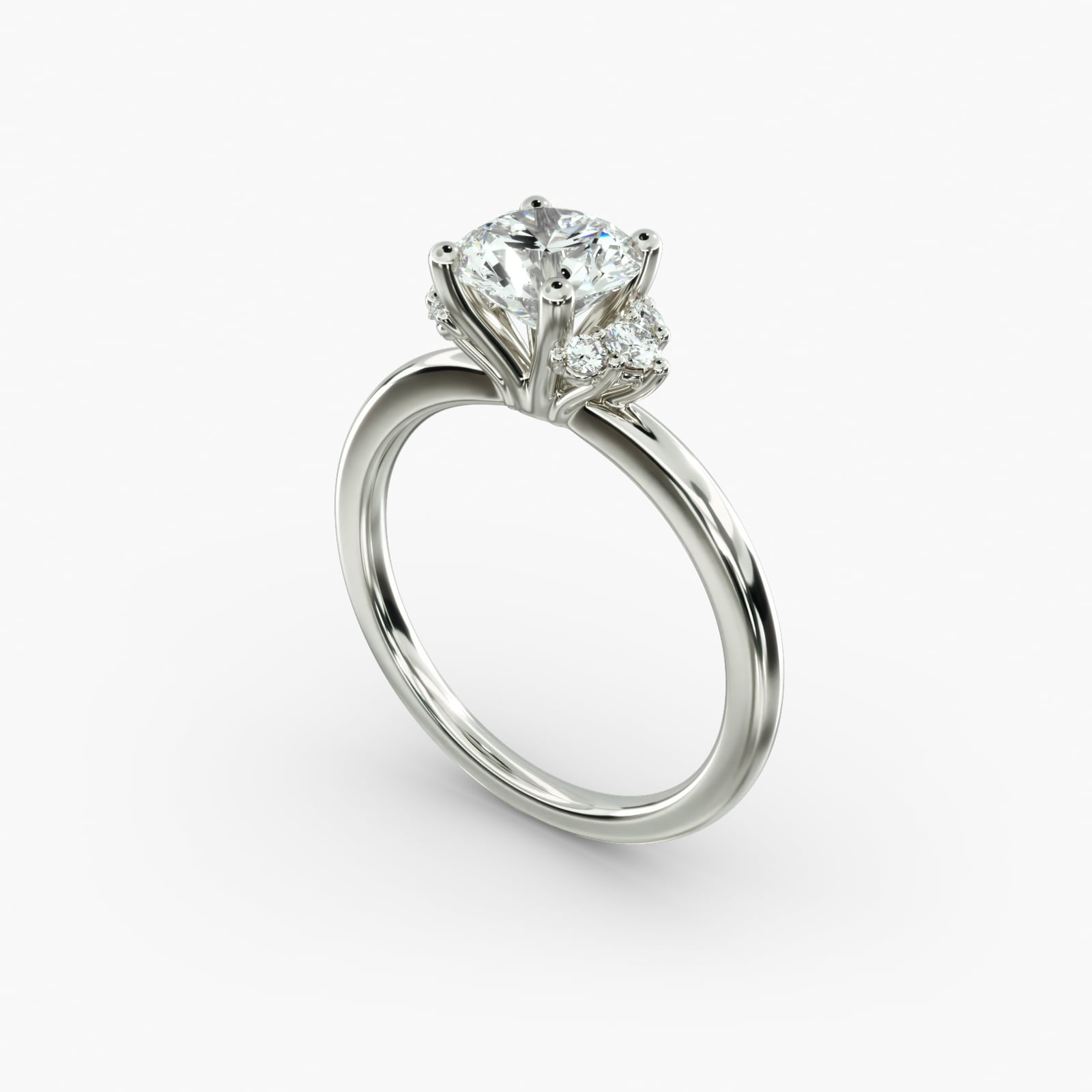 14k White Gold Cluster Round Diamond Engagement Ring 14k White Gold Cluster Round Diamond Engagement Ring