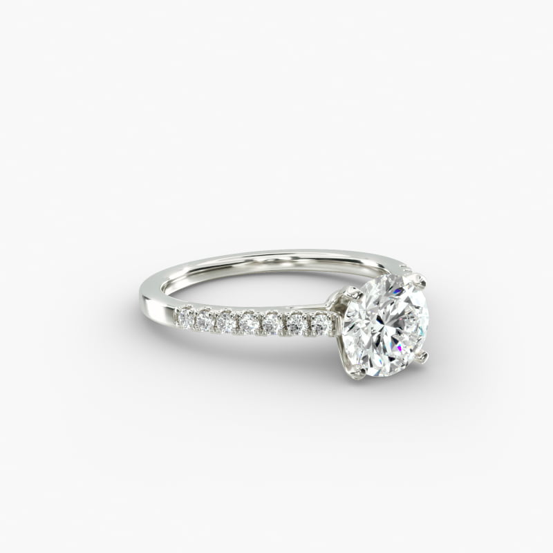 Petite Cathedral Pavé Diamond Engagement Ring in Platinum (1/6 ct. tw.)
