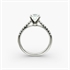 Petite Cathedral Pavé Diamond Engagement Ring in 14k White Gold (1/6 ct. tw.)