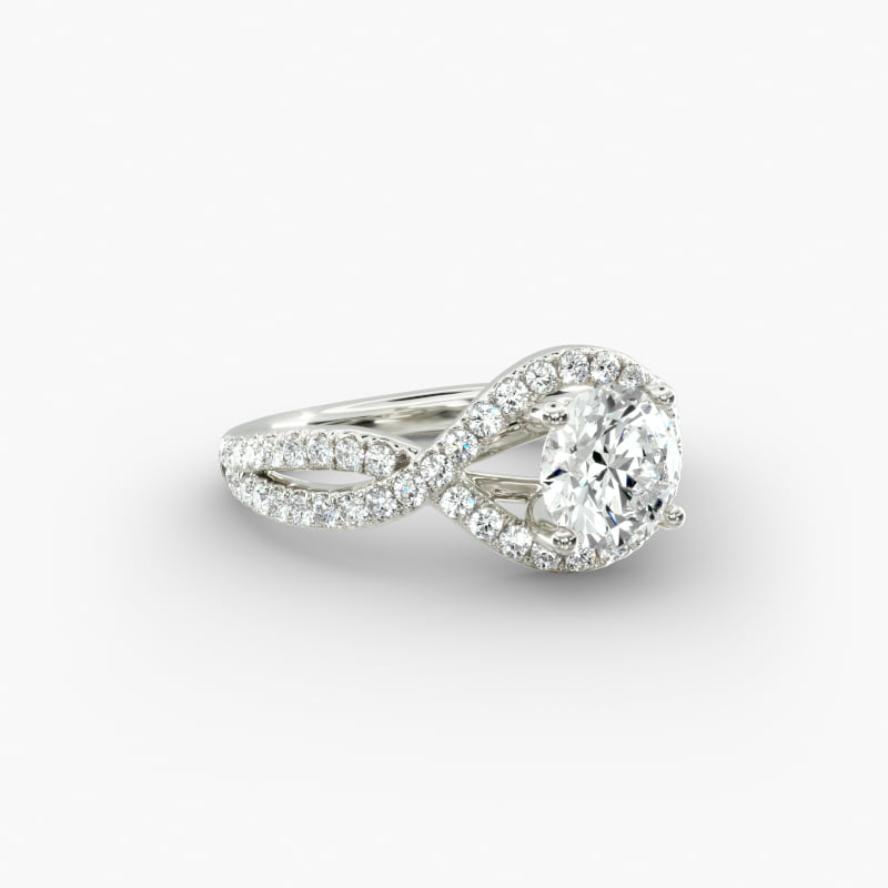 Twisted Halo Diamond Engagement Ring in 14k White Gold (1/3 ct. tw.)