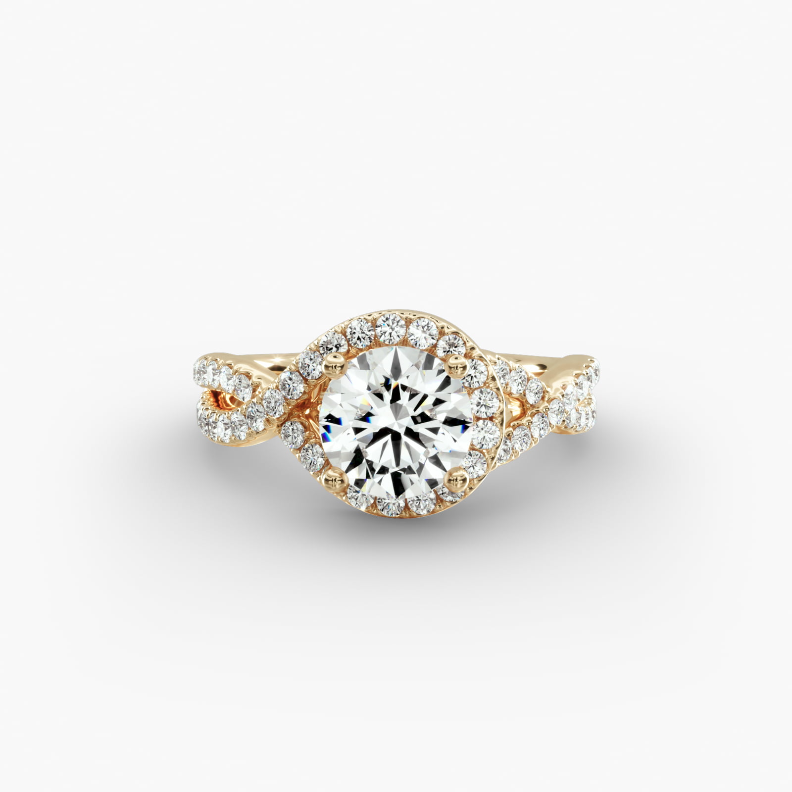 海外ブランド通販 公式サイト Engagement Diamond Halo Twisted Ring (1/3 Gold Yellow 14k in アクセサリー