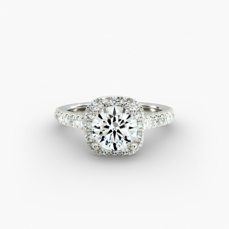Cushion Halo Diamond Engagement Ring in 14k White Gold (1/3 ct. tw.)