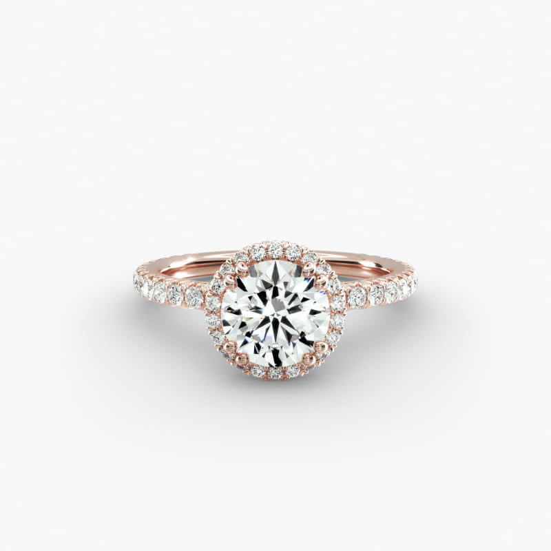 Blue Nile Studio Heiress Halo Diamond Engagement Ring in 14k Rose Gold
