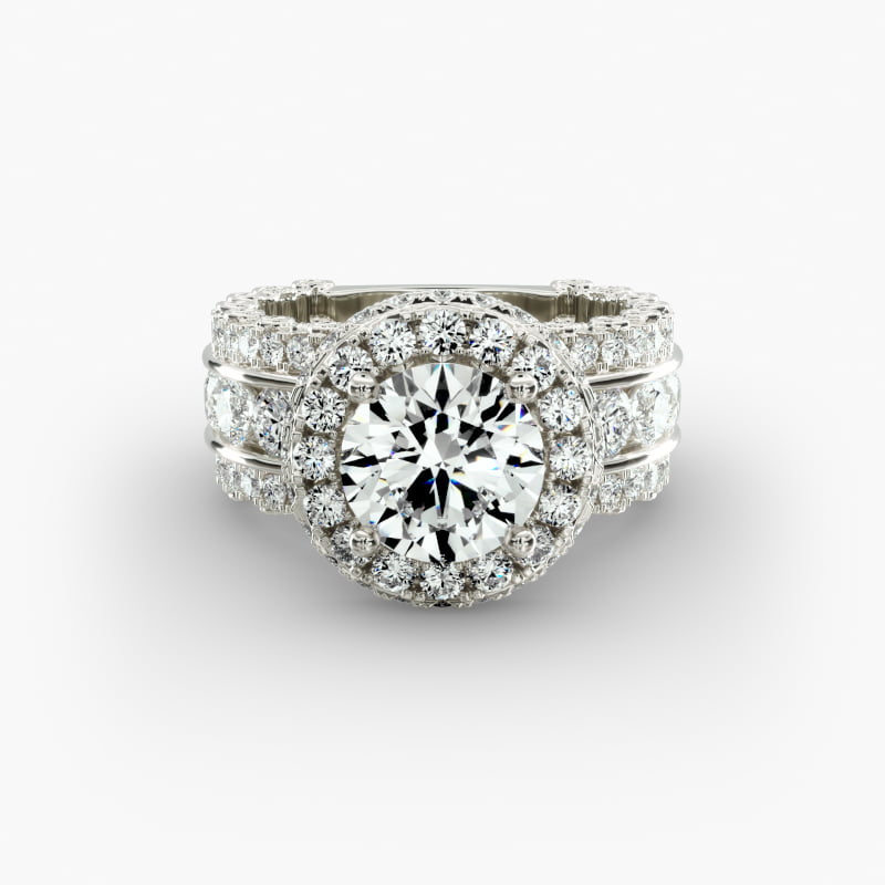Bella Vaughan for Blue Nile Sophia Triple Row Diamond Rollover Halo in Platinum (2.95 ct. tw.)