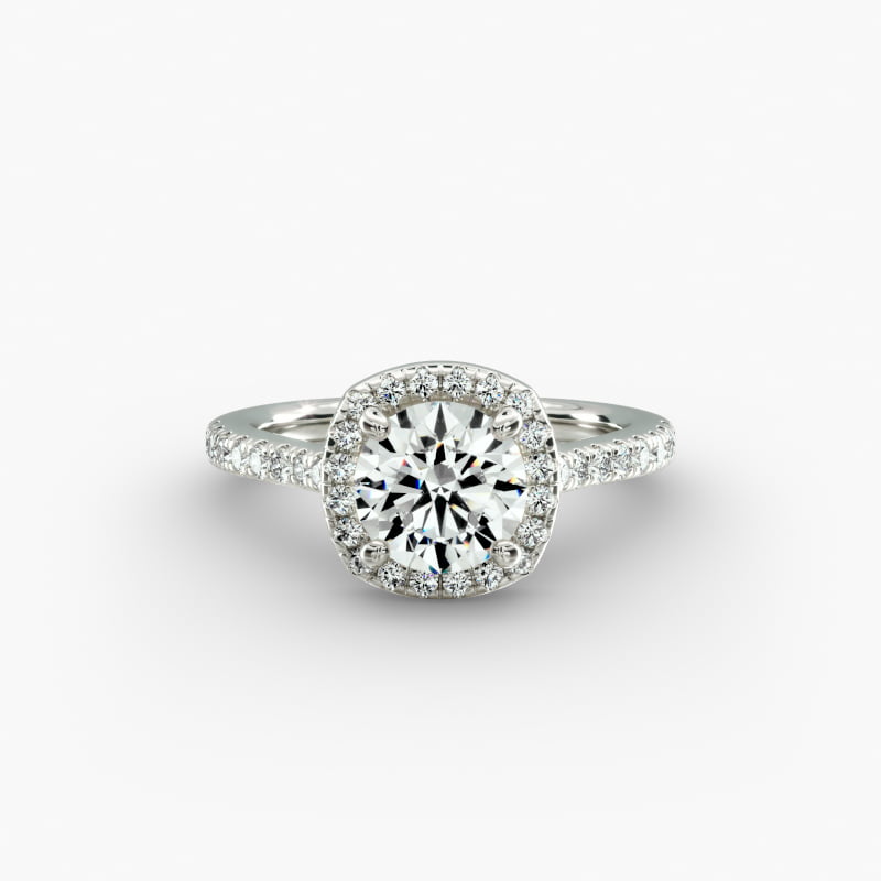 Halo Diamond Bridge Engagement Ring in 14k White Gold (1/3 ct. tw.)