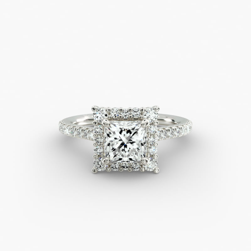 Crescendo Halo Diamond Engagement Ring in 14k White Gold (1/3 ct. tw.)