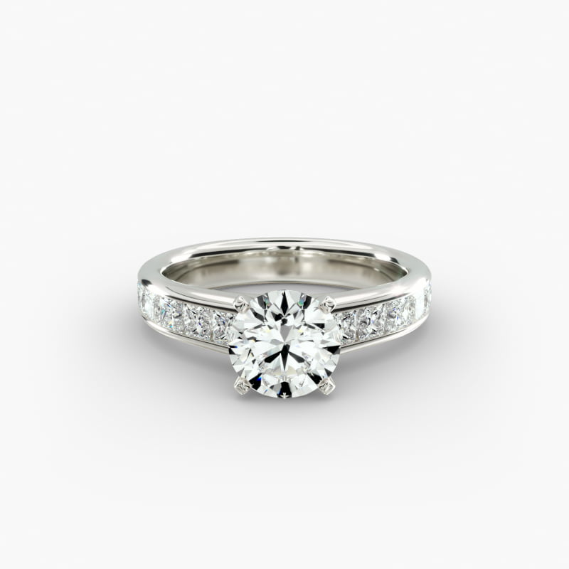 Channel Set Princess Diamond Engagement Ring in 14k White Gold (1 ct. tw.)