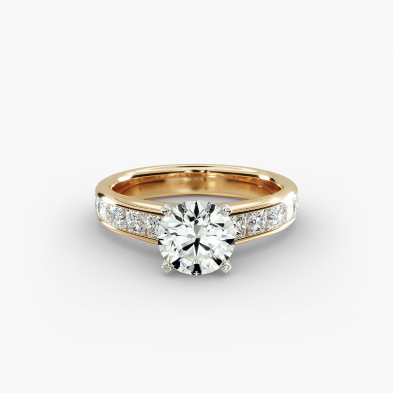 Channel Set Princess Diamond Engagement Ring in 14k Yellow Gold (1 ct. tw.)