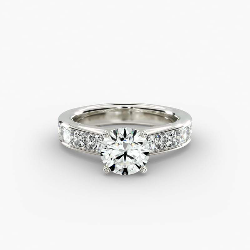 Channel Set Princess Diamond Engagement Ring in 14k White Gold (1 1/2 ct. tw.)