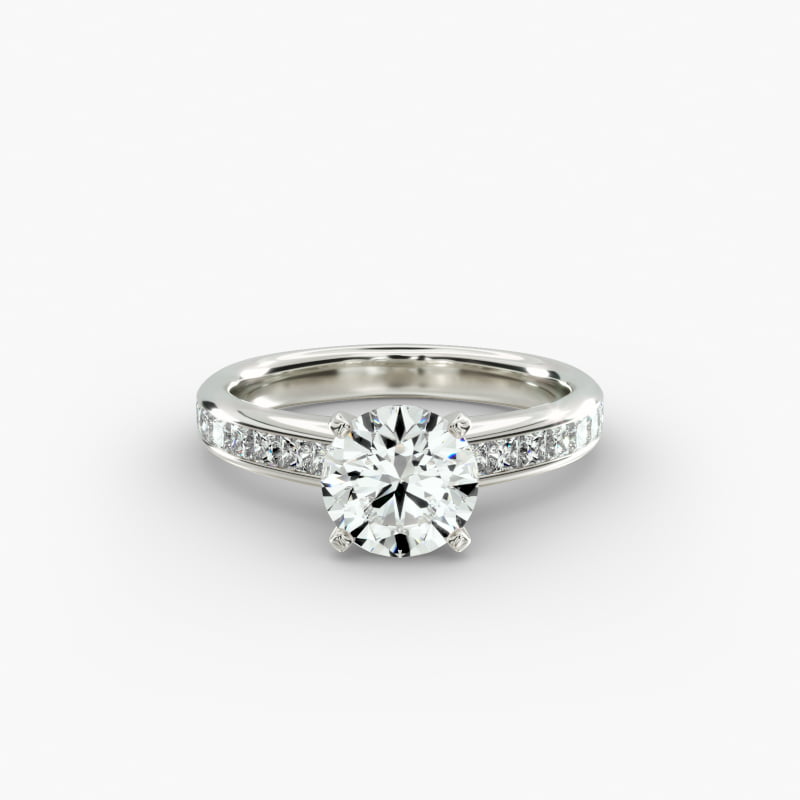 Channel Set Princess Diamond Engagement Ring in Platinum (1/2 ct. tw.)