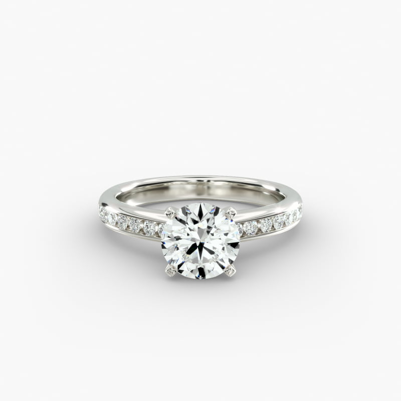 Channel Set Round Diamond Engagement Ring in Platinum (1/4 ct. tw.)
