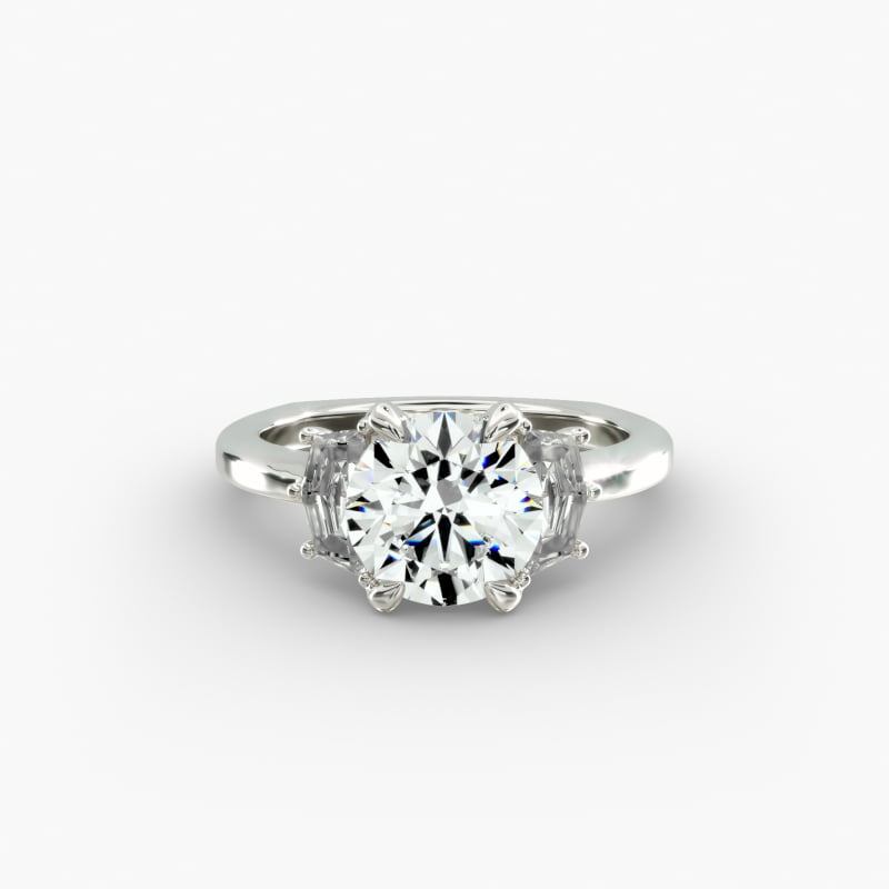 Bella Vaughan Cadillac Three Stone Engagement Ring in Platinum (5/8 ct. tw.)