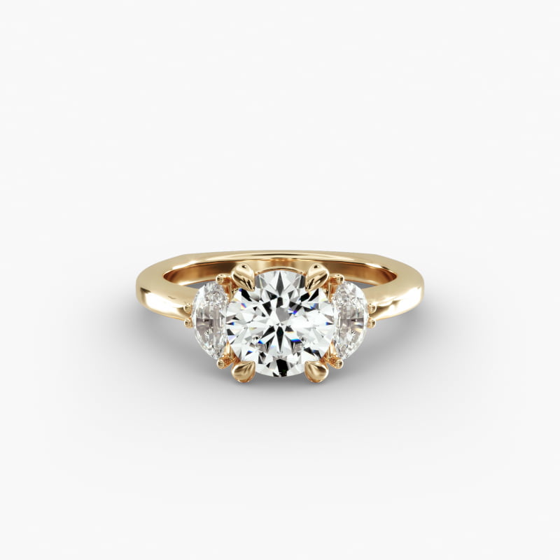Bella Vaughan Moon Three Stone Engagement Ring in 18k Yellow Gold (1/3 ct. tw.)