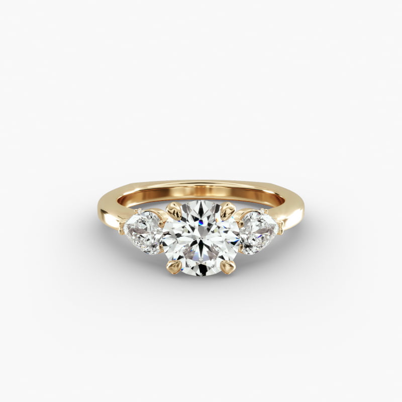 Bella Vaughan Pear Three Stone Engagement Ring in 14K Yellow Gold (3/8 ct. tw.)
